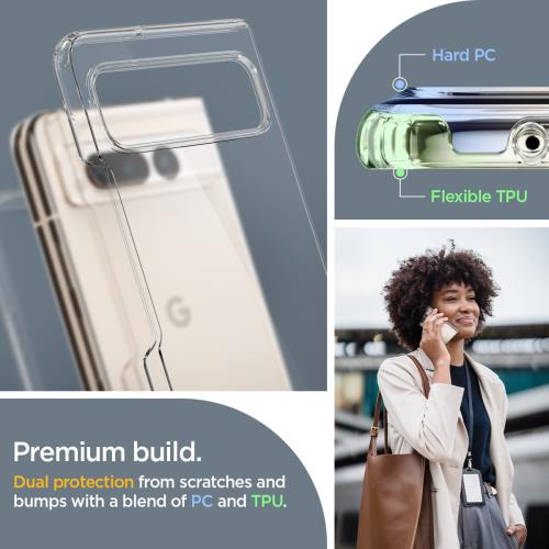 Spigen Pixel Fold ケース 全透明 TPU バンパーケース 2重構造 米軍MIL規格取得 耐衝撃 すり傷防止 黄ばみ無し ワイヤレス充電対応 ウルトラ・ハイブリッド ACS05921 (クリスタル・クリア)_3