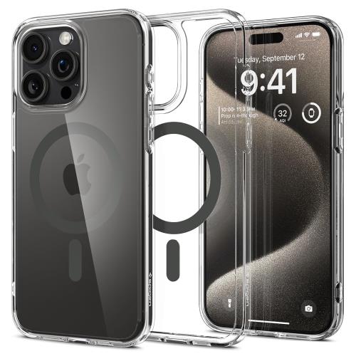 Spigen 創業18年の技術力 iPhone 15 Pro Max ケース クリア MagSafe対応 米軍MIL規格 ウルトラ・ハイブリッド・マグフィット ACS06577 (グラファイト)