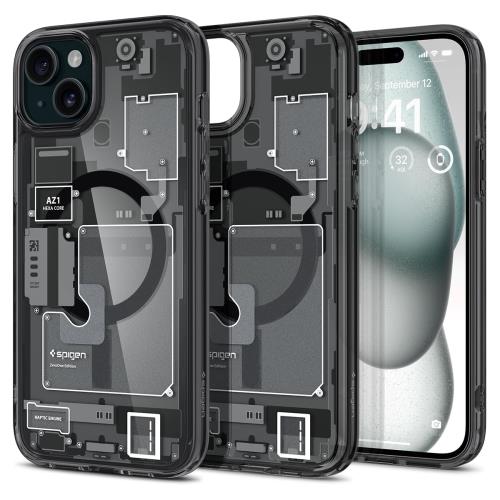 Spigen 創業18年の技術力 iPhone 15 Plus ケース クリア MagSafe対応 米軍MIL規格 ウルトラ・ハイブリッド・マグフィット ACS06664 (ゼロ・ワン)