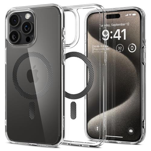 Spigen 創業18年の技術力 iPhone 15 Pro Max ケース クリア MagSafe対応 米軍MIL規格 ウルトラ・ハイブリッド・マグフィット ACS06578 (カーボン・ファイバー)