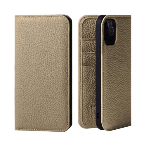 HANATORA iPhone15Pro ケース 手帳型 本革 スマホケース スマホ スタンド コードホルダー 付き シュリンクカーフレザー ギフト マグネットなし グレージュ PH-15Pro-Grege 父の日ギフト 父の日 ギフト 誕生日 人気商品 お父さん 服 30代 40代 50代 60代 70代