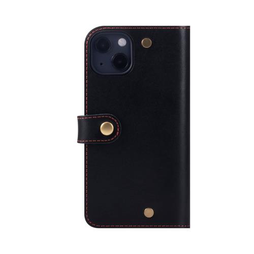 HANATORA iPhone15 ケース 手帳型 本革 スマホケース スマホ スタンド ストラップ 付き イタリアンレザー ギフト マグネットなし ブラック PN-15-Black 父の日ギフト 父の日 ギフト 誕生日 人気商品 お父さん 服 30代 40代 50代 60代 70代
