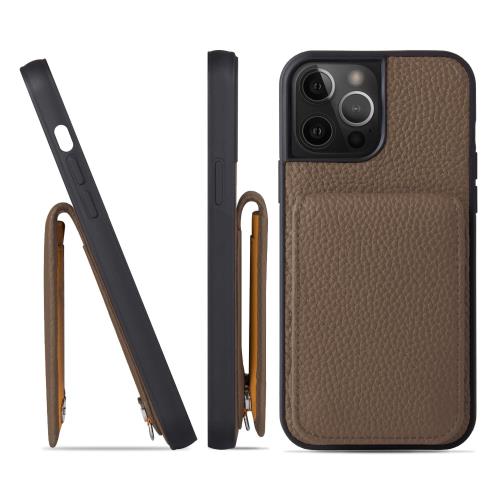 HANATORA iPhone15ProMax ケース バンパー型 本革 スマホケース スマホ カードポケット スタンド ショルダーストラップ 付き シュリンクカーフレザー ギフト トープ SCPG-15ProMax-Taupe 父の日ギフト 父の日 ギフト 誕生日 人気商品 お父さん 服 30代 40代 50代 60代 70代