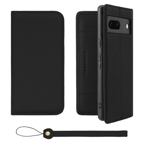 HANATORA Google Pixel 7 ケース 手帳型 本革 スマホケース スマホ スタンド ストラップ 付き シュリンクカーフレザー ギフト ベルトなし マグネットなし ブラック H0XA-GP7-Black 父の日ギフト 父の日 ギフト 誕生日 人気商品 お父さん 服 30代 40代 50代 60代 70代