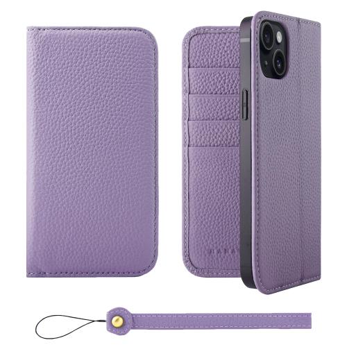 HANATORA iPhone15Plus ケース 手帳型 本革 スマホケース スマホ スタンド ストラップ 付き シュリンクカーフレザー ギフト ベルトなし マグネットなし パープル H0XA-15Plus-Purple 父の日ギフト 父の日 ギフト 誕生日 人気商品 お父さん 服 30代 40代 50代 60代 70代 7,942円