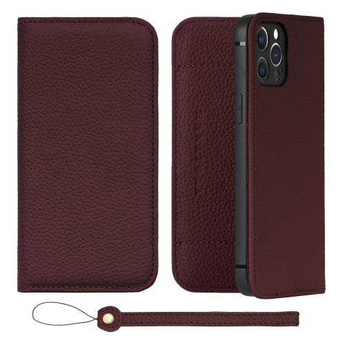 HANATORA iPhone12ProMax ケース 手帳型 本革 スマホケース スマホ スタンド ストラップ 付き シュリンクカーフレザー ギフト ベルトなし マグネットなし ワイン H1SPA-12ProMax-Wine 父の日ギフト 父の日 ギフト 誕生日 人気商品 お父さん 服 30代 40代 50代 60代 70代
