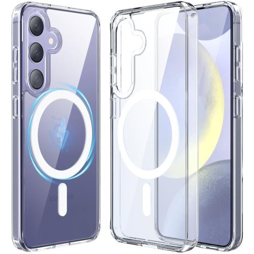 米軍規格・Magsafe対応 Galaxy S24 ケース マグネット搭載 ワイヤレス対応 耐衝撃 指紋防止 ストラップホール付き マグセーフ対応 ギャラクシー S24 カバー クリスタル・クリア