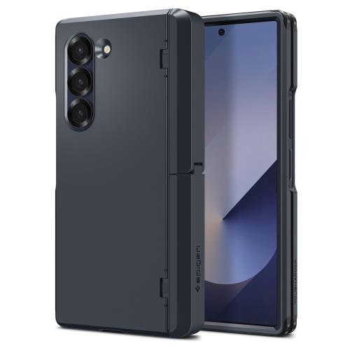 Spigen Galaxy Z Fold 6 ケース スタンド付き 強力保護 ヒンジ保護 背面保護 全面保護 耐衝撃 ワイヤレス充電対応 タフ・アーマー・プロ P ACS08287 (メタル・スレート)