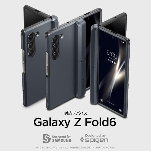 Spigen Galaxy Z Fold 6 ケース スタンド付き 強力保護 ヒンジ保護 背面保護 全面保護 耐衝撃 ワイヤレス充電対応 タフ・アーマー・プロ P ACS08287 (メタル・スレート)
