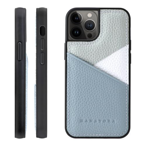 HANATORA 13Pro 専用ケース 本革 耐衝撃 スマホケース スマホ カードポケット パステルカラー シュリンクカーフレザー ギフト マグネットなし ブルーグレー PSP-13Pro-BlueGray