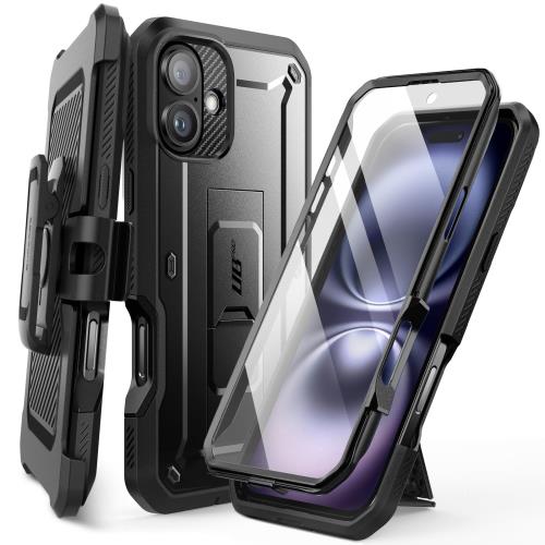SUPCASE iPhone 16 ケース 6.1インチ 2024 全面保護 縦横両対応 耐衝撃性 米軍事規格取得 両面カバー 保護フィルム付き 腰かけクリップ付き 防塵 スタンド・リング機能 スポーツ UBProシリーズ