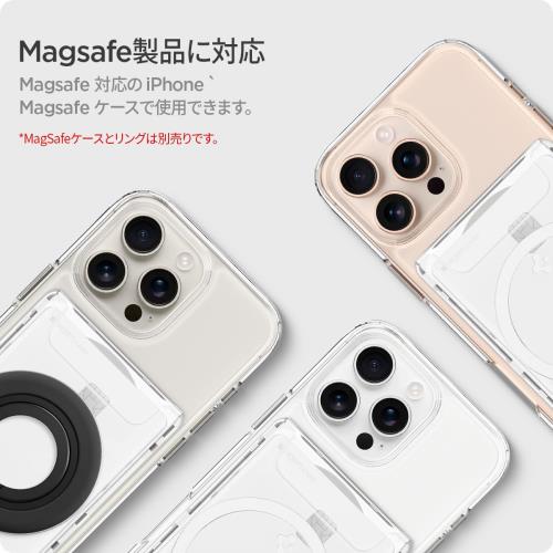 Spigen MagSafe対応カードケース 両面マグネットでスマートな活用 iPhone 16/15/14/13/12シリーズ対応 クリア 透明カードケース 強力な磁力 ウルトラ・ハイブリッド・マグフィット＋ AFA08888（クリスタルクリア）