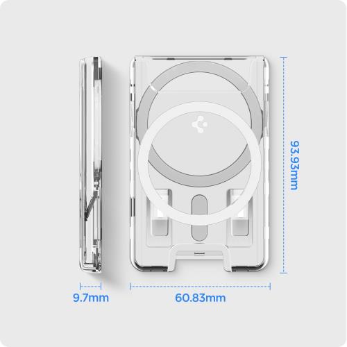 Spigen MagSafe対応カードケース 両面マグネットでスマートな活用 iPhone 16/15/14/13/12シリーズ対応 クリア 透明カードケース 強力な磁力 ウルトラ・ハイブリッド・マグフィット＋ AFA08888（クリスタルクリア）