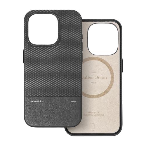 Native Union (Re)Classic Case 3.0 ？ 内蔵マグネット付きMagSafe対応 ？ 耐久性とリサイクル素材 ？ テクスチャーデザイン ？ 最大1.8mの落下保護を備えた超耐久性でiPhone 16用（ブラック）