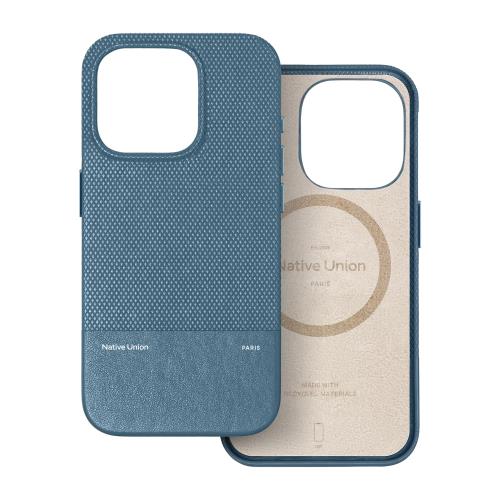 Native Union (Re)Classic Case 3.0 ？ 内蔵マグネット付きMagSafe対応 ？ 耐久性とリサイクル素材 ？ テクスチャーデザイン ？ 最大1.8mの落下保護を備えた超耐久性でiPhone 16 Pro用 （ネービー）