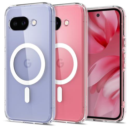 Spigen 創業18年の技術力 Pixel 9a ケース ケース クリア Magfit対応 耐衝撃 ストラップホール 黄変防止 バンパー 米軍MIL規格 ウルトラ・ハイブリッド・マグフィット ACS09043 (クリア・ホワイト)