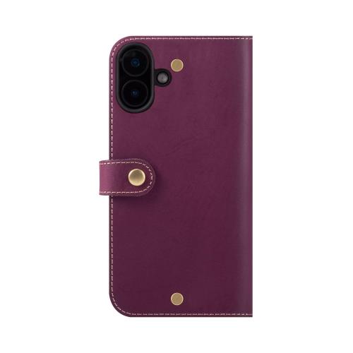 HANATORA iPhone16Plus ケース 手帳型 本革 スマホケース スマホ スタンド ストラップ 付き イタリアンレザー ギフト マグネットなし パープル PN-16Plus-Purple 父の日ギフト 父の日 ギフト 誕生日 人気商品 お父さん 服 30代 40代 50代 60代 70代