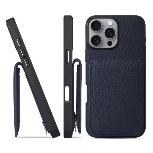 HANATORA iPhone16ProMax ケース バンパー型 本革 スマホケース スマホ カードポケット スタンド ショルダーストラップ 付き シュリンクカーフレザー ギフト ブルーインディゴ SCPG-16ProMax-BlueIndigo 父の日ギフト 父の日 ギフト 誕生日 人気商品 お父さん 服 30代 40代 50