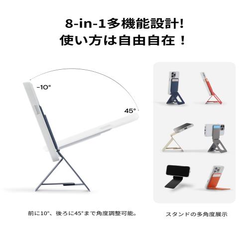 [MOFT]  8-in-1カードケース NFCカード対応 強力磁力 スマホスタンド MagSafe対応ウォレット 超薄型軽量 折りたたみ式 iPhone 16/15/14/13/12シリーズ対応 多角度調整 自撮り/ウェブ会議/動画視聴/タッチ決済/カードキー/Suica対応