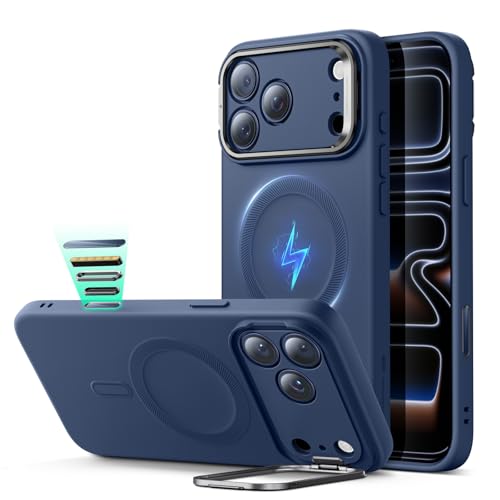 デザイン受賞シリーズ！ESR iPhone 17 Pro Max ケース MagSafe対応 カメラボタン付き 隠しスタンド 調整可能 3倍米軍MIL規格 ワイヤレス充電対応 エアガードコーナー ・