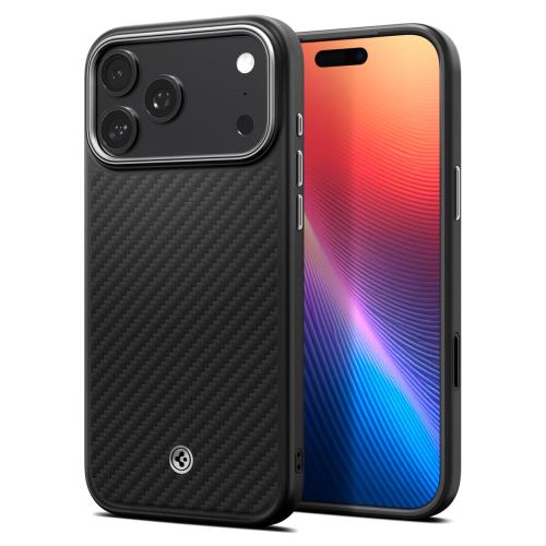 Spigen 創業18年の技術力 iPhone 17 Pro ケース MagSafe対応 カメラコントロールボタン対応 マット 米軍MIL規格 エンツォ・アラミドT・マグフィット (ブラック・シルバー) ACS09958