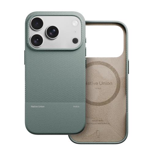Native Union (Re)Classic Case 3.0 - ネイティブユニオン MagSafe対応、内蔵マグネット - 高耐久性・再生素材使用 - 1.8m/6ft 耐落下保護 iPhone 17 Pro Max（スレートグリーン/Slate Green）