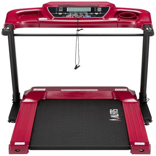 アルインコALINCO 90分走行 ランニングマシン 時速16km 音声ガイダンス機能 衝撃軽減クッション 保護マット付 AFR1119AR 組立簡単 心拍測定 簡単移動 タブレットトレー プログラム機能 折畳み 広い走行面 トレッドミル 電動ウォーカー 傾斜 電動の通販は