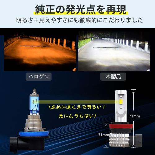 超爆光モデルPerrace h8 led フォグ 2色切り替え h11 led フォグランプ 2色切替 h16 led フォグランプ 2色 爆光 ホワイト/イエロー 車検対応 角度調整 DC12V カラーチェンジ 車用LEDバルブ 2個セット
