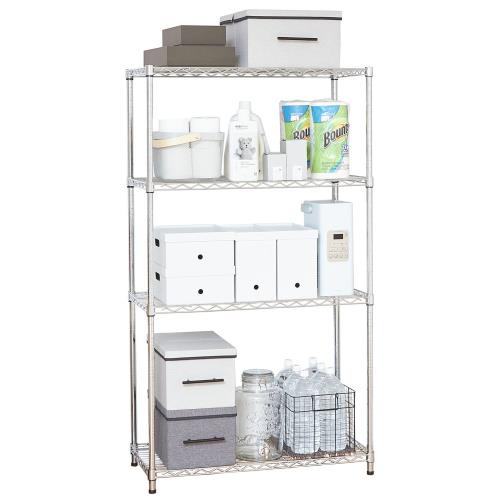 ドウシシャ ラック スチールラック 棚 4段 収納 幅85.5×奥行40.5×高さ151cm 全体耐荷重260kg 軽量 スリム スチールシェルフ キッチンラック レンジ台 キッチン収納 納戸 押し入れ収納 衣類収納 ポール径22mm WR22-85154の通販は 7,127円