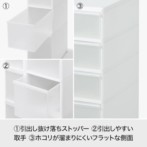 ライクイット ( like-it ) キッチン収納 キッチンストッカー コロ付き S1段 M2段 L1段 約幅17×奥46.5×H85cm ホワ ライクイット ( like-it ) キッチン 収納 スリムストレージ トール