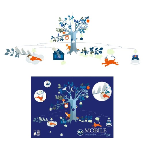 DJECO ジェコ モビール アンユージュアルナイト メリー ベッドメリー 赤ちゃん 北欧 動物 ベビー ベッド おしゃれ 知育玩具 モンテッソーリ 0歳 1歳 クリスマス (DD04301)
