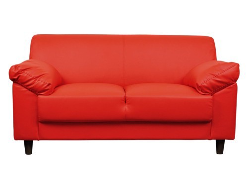 North Orange 2人掛け シンプルレザーソファ [レッド]赤 木脚 ミッドセンチュリー WKS-8063-RDの通販は