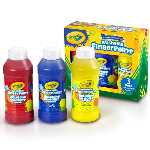 クレヨラ (Crayola) 指絵の具 水で簡単に落とせるフィンガーペイント 3色セット(ボールド) 551310 正規品