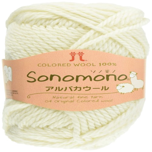 ハマナカ ソノモノ アルパカウール 毛糸 極太 col.41 ホワイト 系 40g 約60m 5玉セット 0093