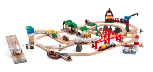 BRIO 木製レールと車両•船セット BRIO（ブリオ）WORLD ワールドデラックスセット [電車 船 飛行機