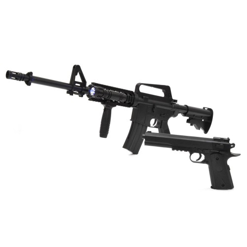 ベルソス(VERSOS) VERSOS エアーガンセット Colt1911モデル ＆ M4 R.I.Sモデル [ VS-C-M4 ] / M4モデル コルトモデル エアーガンキット エアガン サバイバルゲーム サバゲー アウトドア ブラック