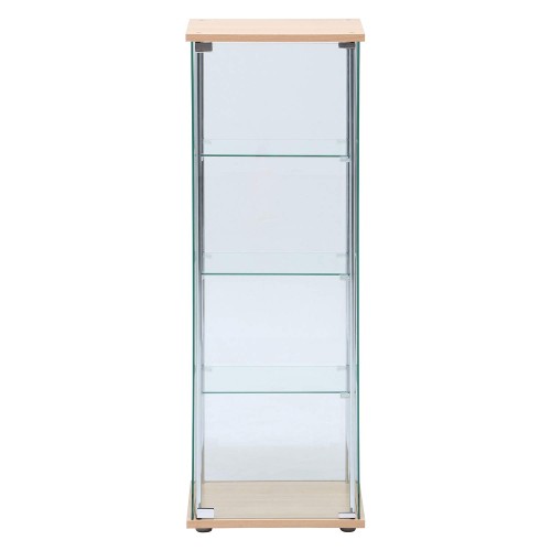 不二貿易 コレクションケース フィギュアケース 4段 幅42.5×奥行36.5×高さ120cm ナチュラル 全面ガラス 組立商品 ロータイプ 97340_1