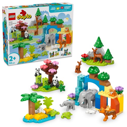 レゴ(LEGO) デュプロ デュプロのまち 3in1 どうぶつのかぞく おもちゃ 玩具 誕生日 プレゼント ブロック 知育男の子 女の子 子供 1歳半 2歳 4歳 幼児 ごっこ遊び おままごと 動物 生き物 10446