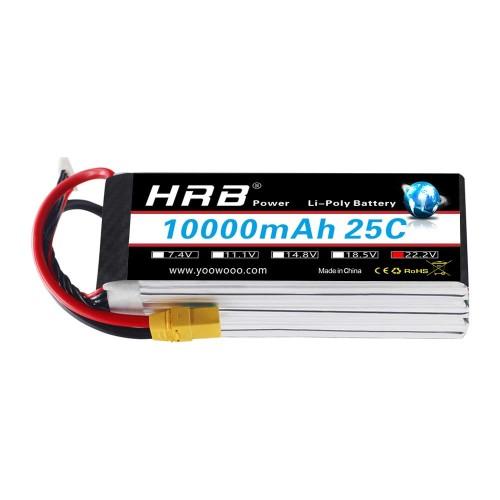 HRB 10000mAh 22.2V 25C 6S ポリマー電池 ドローン、リモートコントロール航空機、農業用植物保護機、DJI 10000専用