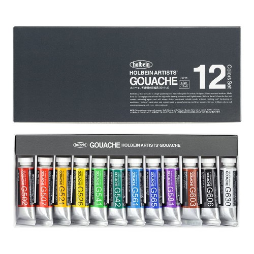ホルベイン 不透明水彩絵具〈ガッシュ〉 G711 15ml 12色セット 03711