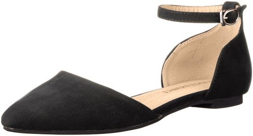 [リバティー ドール] 履いた時のシルエットがきれいなセパレートストラップフラットパンプス 5432 ブラック 24.5 cm