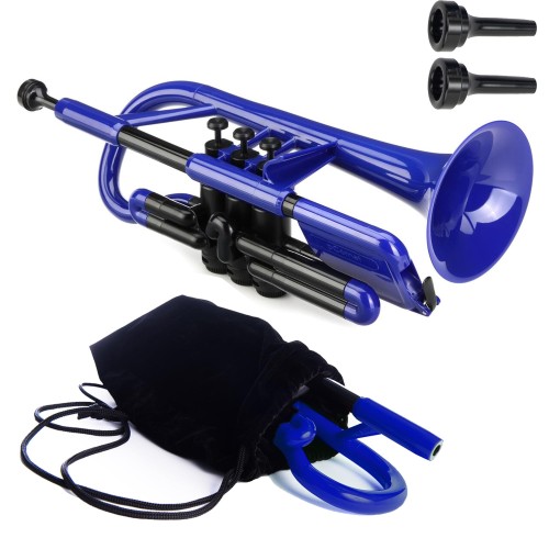pInstruments ピーインストゥルメンツ プラスチック製管楽器 コルネット pCornet Bb調 軽量高耐久ABS製 バイオコート抗菌 PCORNET1B ブルー [マウスピース/キャリーバッグ付属] 国内正規品
