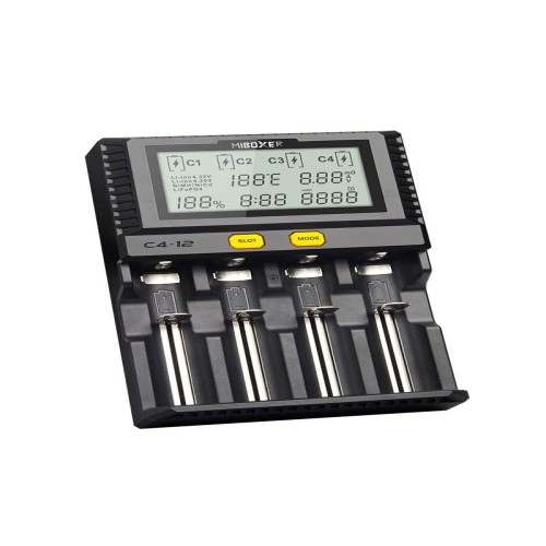 MiBOXER 電池充電器 18650 充電器 ミニ四駆 電池  4本同時 3A充電 可能  C4-12 (C4-12（3.0A充電）)