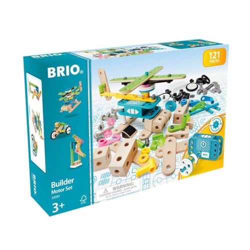BRIO ( ブリオ ) ビルダー モーターセット [全121ピース] 対象年齢 3歳~ ( 組み立て おもちゃ 積み木 知育玩具 木製 ) 34591