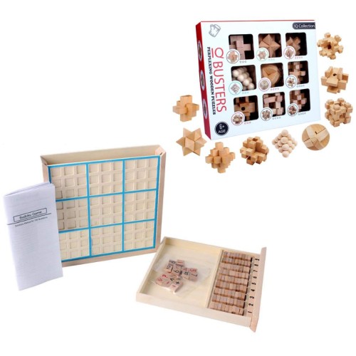 ABINECS 孔明パズル 数独パズル (2種セット 攻略図付) ナンプレ 独数 数独 知育玩具 高齢者 ボケ防止 脳トレーニング パズル ゲーム 脳トレ 立体パズル