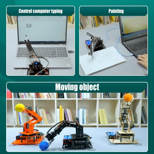 Adeept 5自由度 ロボットアームキット(Robot Arm Kit) DIYロボット キット STEM 知育 学習 OLEDディスプレイ 電子工作 プログラミング ロボットキット 10代と大人向け Arduino IDEと互換性_2