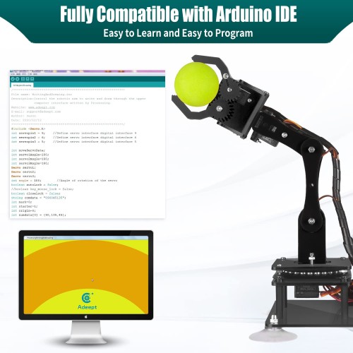 Adeept 5自由度 ロボットアームキット(Robot Arm Kit) DIYロボット キット STEM 知育 学習 OLEDディスプレイ 電子工作 プログラミング ロボットキット 10代と大人向け Arduino IDEと互換性_4