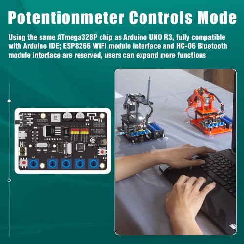 Adeept 5自由度 ロボットアームキット(Robot Arm Kit) DIYロボット キット STEM 知育 学習 OLEDディスプレイ 電子工作 プログラミング ロボットキット 10代と大人向け Arduino IDEと互換性_5