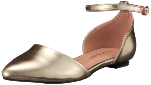 [リバティー ドール] 履いた時のシルエットがきれいなセパレートストラップフラットパンプス 5432 レディース ゴールド 24.5 cm