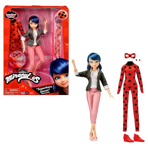 Miraculous ミラキュラス レディバグシャノワール スーパーヒーロー シークレット ファッション ドール きせかえ レディバグ マリネット 並行輸入品